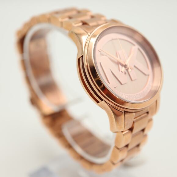 Michael Kors Mini Runway Rose Gold Tone 33mm Watch Steel Bracelet NEW w Tags main image 4